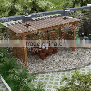 Outdoor Aluminmu Alloy Plastic Composite Pergola With High Temperature Resistant thumbnail-3