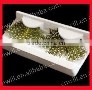 Wholesale New Feather Eyelashes for Party Fashion False Eyelashes Yellow Feather Eyelashes Crazy False Eyelashes thumbnail-1