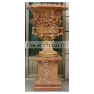 Stone Large Decorative Flower Pots With Pedestal thumbnail-1