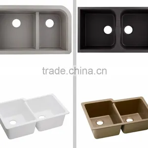 High Back Kitchen Sink / Acrylic Stone Kitchen Sink,artificial Stone Double Kitchen Sink ,resin Stone Sink thumbnail-1