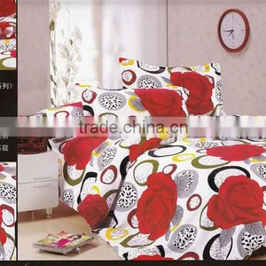 100% Polyester Bedsheet Set/flower Pattern/70gsm Bedding Set/pigment Print/many Designs/nantong Factory thumbnail-1