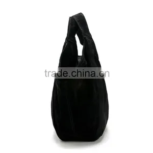 Black Fleece Tote Bag Big Polyester Shopping Bag thumbnail-4