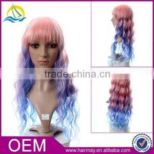 New Design Fashion Red Blond Brown Box Braid Wig Synthetic Sew in Hair Wig thumbnail-1
