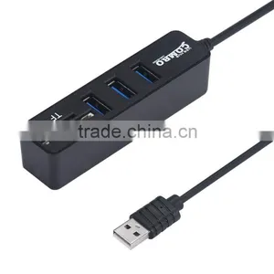 2 In1 Combo Super Speed USB 2.0 3 Port Splitter HUB+TF SD Card Reader LED Display Simple Type Up To 480Mbps For Windows For Mac thumbnail-2