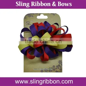 2015 Multicolor Grosgrain Ribbon Hair Bow With Clips For Women thumbnail-2