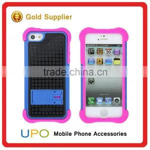 [UPO] High Quality Rubber Combo Armor Mobile Phone Cover Case for IPhone 5 With Kickstand thumbnail-1