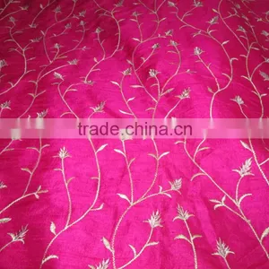 FLOWER EMBRODARY SILK FABRIC thumbnail-2