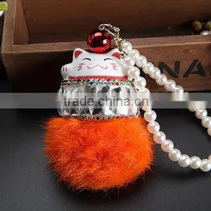 Fortune Cat Fur Bag Charm thumbnail-6