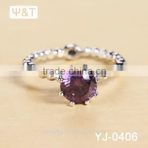 Jingli Jewelry S925 Silver Finger Ring With Purple Stone (YJ-406) thumbnail-4