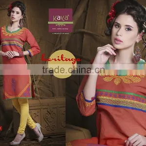Indian Traditional Design Embroidered Kurtis In Wholesale Price For Women thumbnail-2