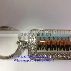 Promotional Gifts Your Own Logo Zinc Alloy Metal Key Chain With Crystal thumbnail-1