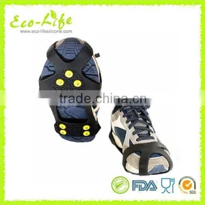 4 Sizes 10 Spikes Climbing Walking Silicone Snow Ice Gripper, Shoe Cover Crampons thumbnail-4