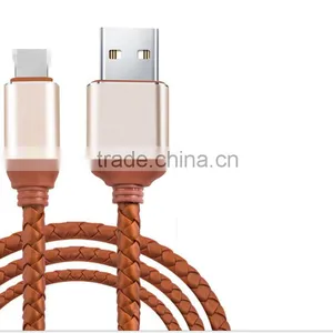 Manufacturer Wholesales High Quality 8pin USB Cable Leather Jacket Data Cable thumbnail-1