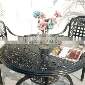2016 New Design Cast Aluminum 5-Piece Dining Set With Seat Cushions and Round Dining Table, Antique Bronze Finish thumbnail-3