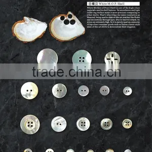 White M.O.P Shell Buttons thumbnail-1