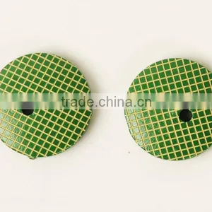 2 Holes Fancy Green Wooden Buttons With Figure Engraved On in High Class thumbnail-1