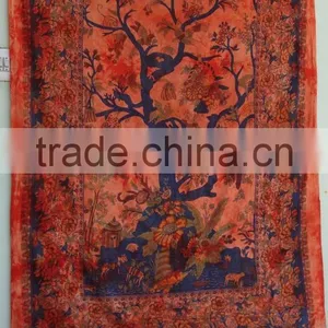 Tree of Life Tapestry Wall Hanging Twin Cotton Bedspread Bohemian Indian Tapestries Wholesale China Gift Decor Art thumbnail-5