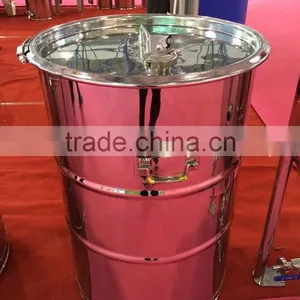 Stainless Steel Drum With Clamp Lid and With Folding Handle on Both Side thumbnail-1