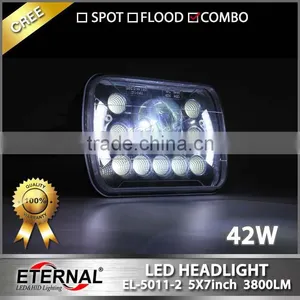 55W High Power 5x7" Led Headlight Replacement Bulb Sealed Trims for 79-01 H6054 Jeep Cherokee Ni-ssan Honda thumbnail-4