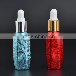10ml UV Gel Blue Red Colored Glass Essential Oil Bottle With Glass Pipette Dropper thumbnail-1
