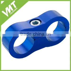 AN6 Anodized Black Braided Dual 2 Holes Hose Separator thumbnail-2