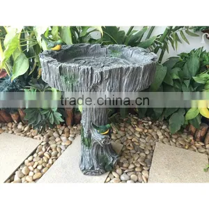 Eco-friendly Log Bird Bath Wooden Bird Feeder for Sale thumbnail-1