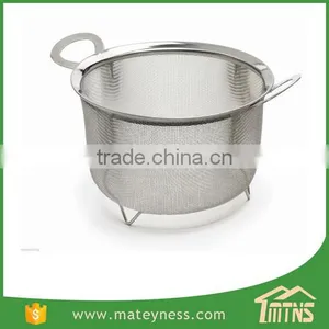 3 Quart Stainless Steel Wide Rim Wire Mesh Basket thumbnail-2