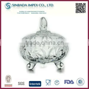 2015 Unique Design Glass Halloween Glass Candy Bowl With Lid, Wholesale Glass Sugar Bowl thumbnail-1