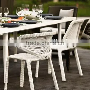 2017 Trade Assurance New Design Famous Modern Restaurant Used Synthetic Rattan All Weather Single Dining Chair thumbnail-1