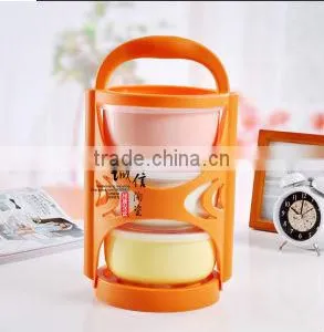 Porcelain&Ceramic Fresh Bowl Set With Plastic Basket thumbnail-1