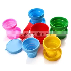 2015 Hot Sell Customized Silicone Coffee Foldable Cup/Easy Carry Silicone Folding Cup thumbnail-1