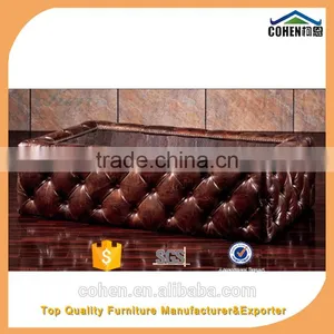 Jane European Style Cheap Living Room Furniture Design Center Table Trunk With Genuine Leather Covered thumbnail-4