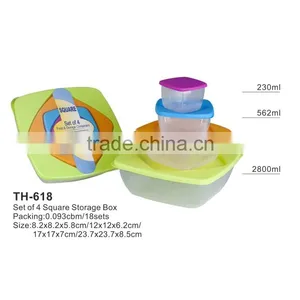 Eco-friendly 8pcs Storage Box Food Container Square Shape Th-618 thumbnail-1