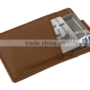 RFID Blocking Genuine Slim Leather Wallet Credit Card Case Sleeve Card Holder With Painted Edges thumbnail-1
