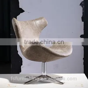 YYF2 Lofty High Quality Italian Vintage Leather Antique Adjustable Dining Swan Chair thumbnail-2