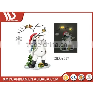 Wholesale Craft Supplies String Led Resin Christmas Ornaments Wholesale String Light With Snowflake Pole thumbnail-3