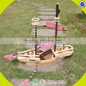 Оптовая продажа DIY 3D деревянного детского пиратского корабля в виде игрушки, ручной работы, деревянная пиратская корабель для детей, классная деревянная игрушка для детей - пиратский корабль W03B001 thumbnail-3