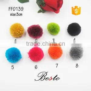 Gold Supplier New Design Colorful Small Fur Ball for Key Chain/hat Decoration thumbnail-1