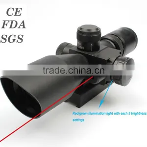New Compact 2.5-10X32 Riflescope Red Green Mil-Dot Reticle With Side Attached Red Laser Sight Scope Combo (FDA Certified) thumbnail-2