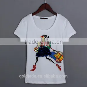 Latest Fashion Casual Elegant Short Sleeve Summer Women Printed T Shirt thumbnail-1