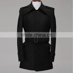 Man Slim Fit Long Style Wool Blend Jacket 2015 thumbnail-1