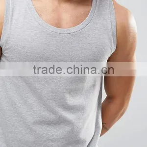 Xinlan High Quality Competitive Summer Cool Custom Grey Gym Wear Comfortable Cotton Spandex Fashion Men's Sexy Sport Tank Tops thumbnail-3