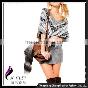CX-R-22 Wholesale Promotion Fox Tail Custom Key Chain Handbag Decorations/ Strap thumbnail-1