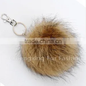 CX-A-65 Nice Handmade Fashionable Raccoon Fur Ball Fur Keyring thumbnail-2