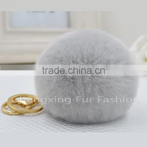 CX-A-66 Promotional Car Fur Ball Cute Keychain Real Fur Ball Rabbit Fur Ball thumbnail-3