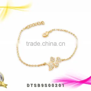 CZ Studded Leaf of Fashion Gold Bracelets thumbnail-1