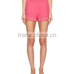 Pink Short Pyjamas Set Contrast Piping New York Pajamas Sleepwear Clothing Short Sleeves And Short Pants Shirttail Hem Nightwear thumbnail-6