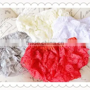 Hot Sale Kids Wear Dubai Baby Bloomers Ruffles Lace Infant Diaper Bloomer Wholesale thumbnail-5