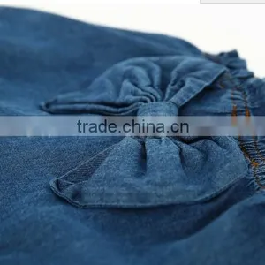 Suspender Denim Bowtie Shorts Diaper Bloomer Wholesale Baby Clothes Shorts thumbnail-5