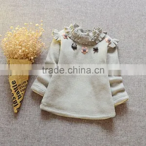 Cotton and Cashmere Coat Girls Lace Collars Agaric Children Coat thumbnail-2